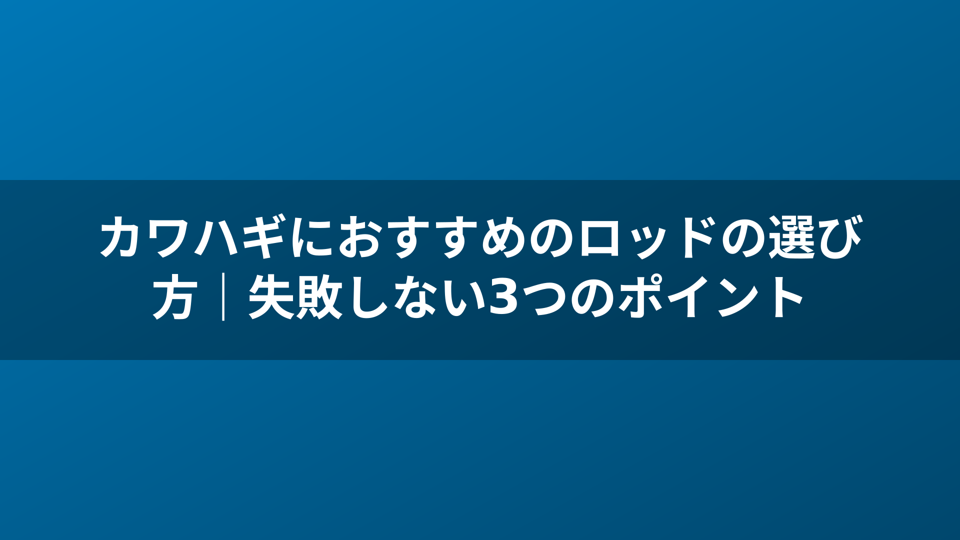 カワハギにおすすめのロッドの選び方｜失敗しない3つのポイント
