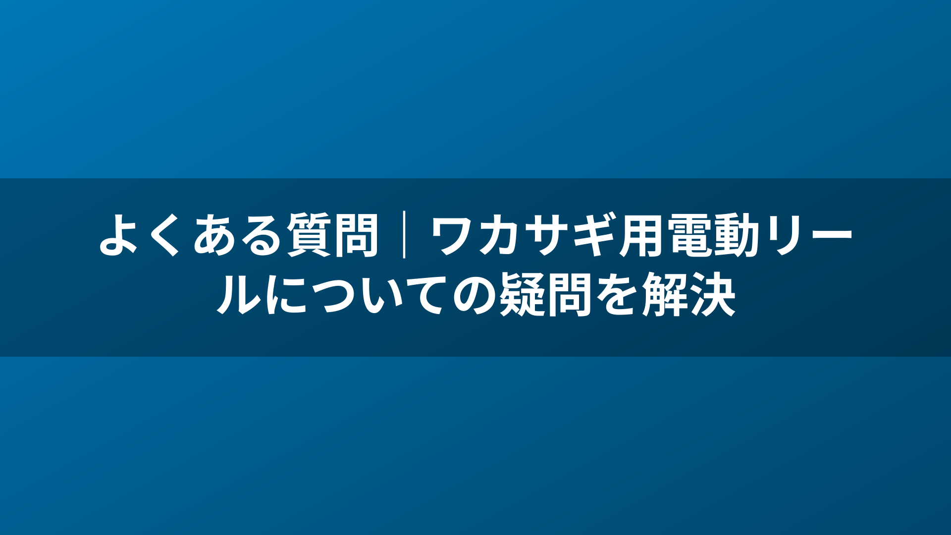 よくある質問｜ワカサギ用電動リールについての疑問を解決