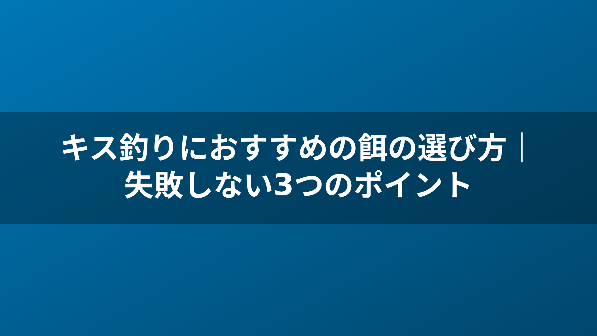 キス釣りにおすすめの餌の選び方｜失敗しない3つのポイント