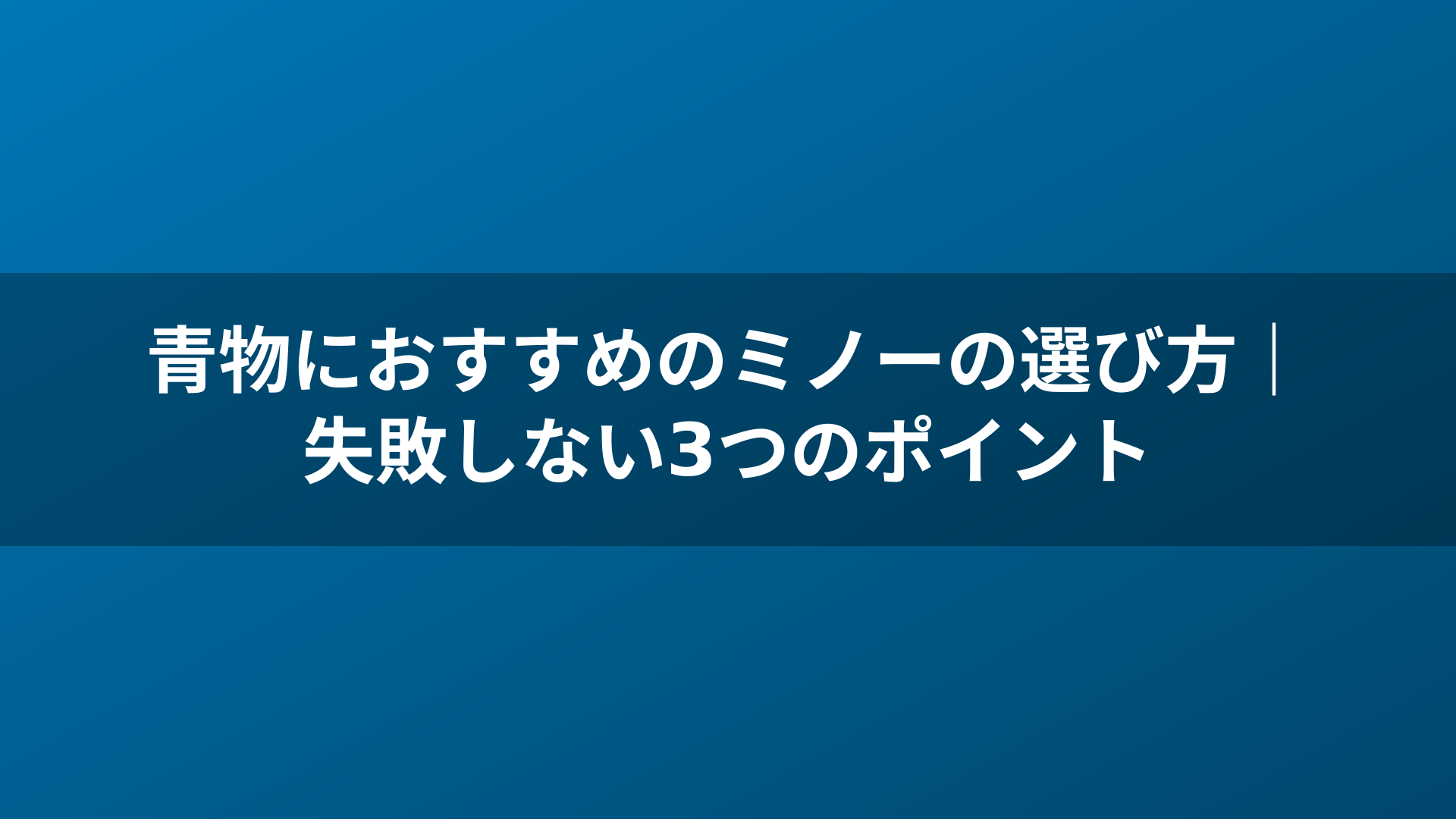 青物におすすめのミノーの選び方｜失敗しない3つのポイント
