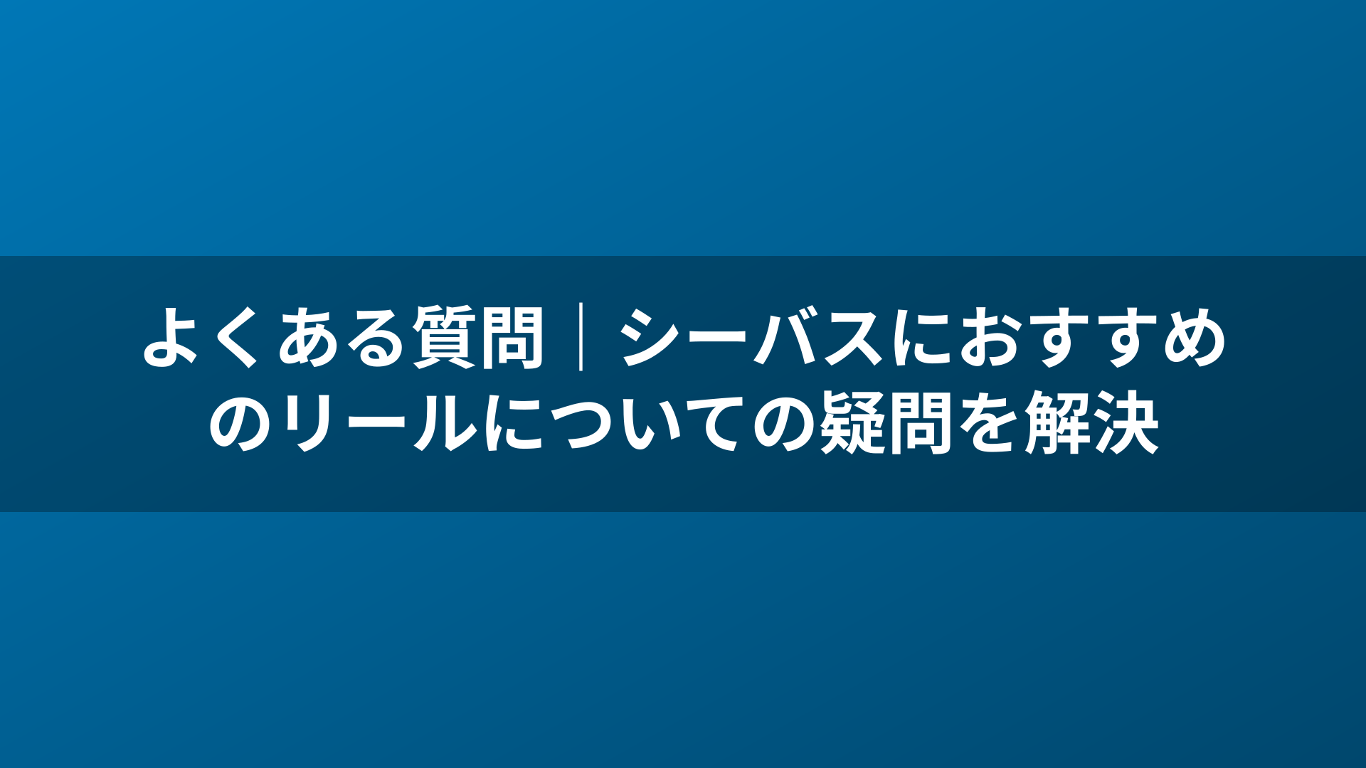 よくある質問|シーバスにおすすめのリールについての疑問を解決