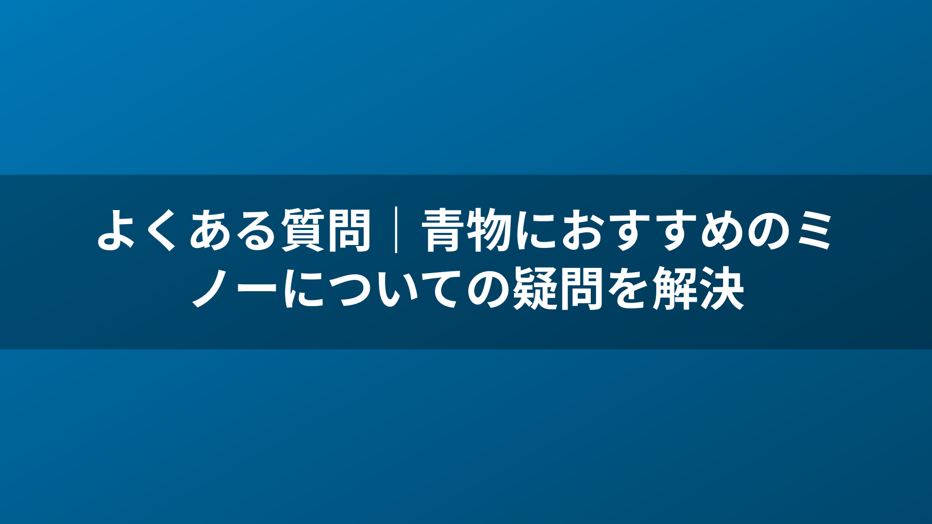 よくある質問｜青物におすすめのミノーについての疑問を解決