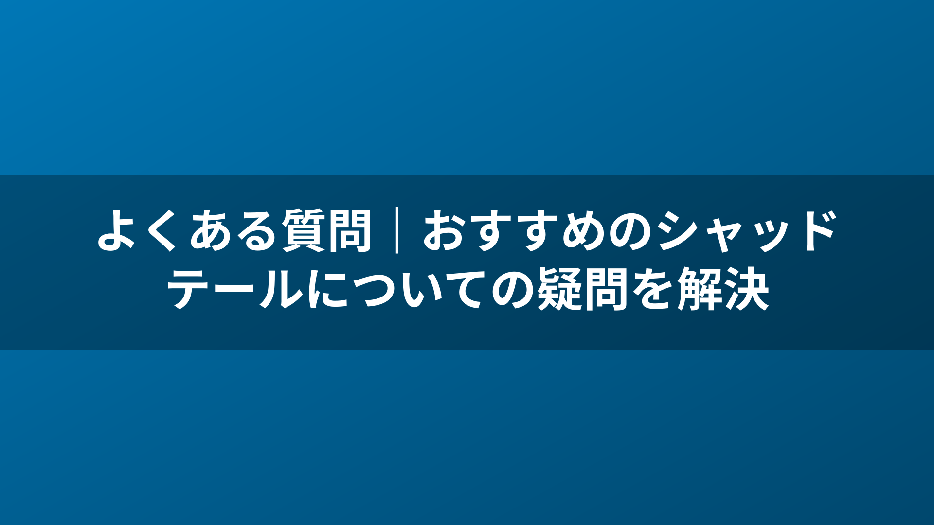 よくある質問｜おすすめのシャッドテールについての疑問を解決