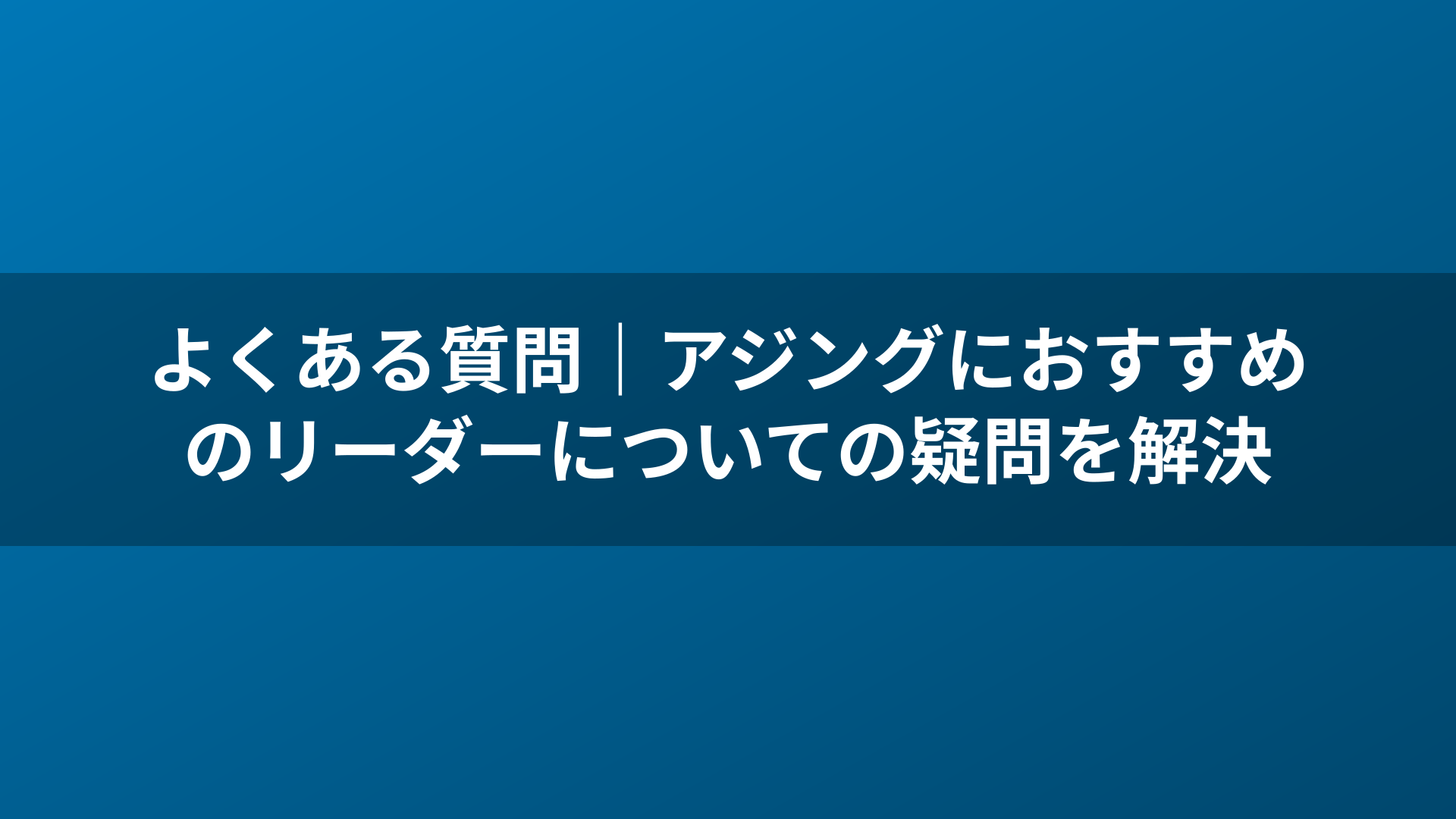 よくある質問｜アジングにおすすめのリーダーについての疑問を解決