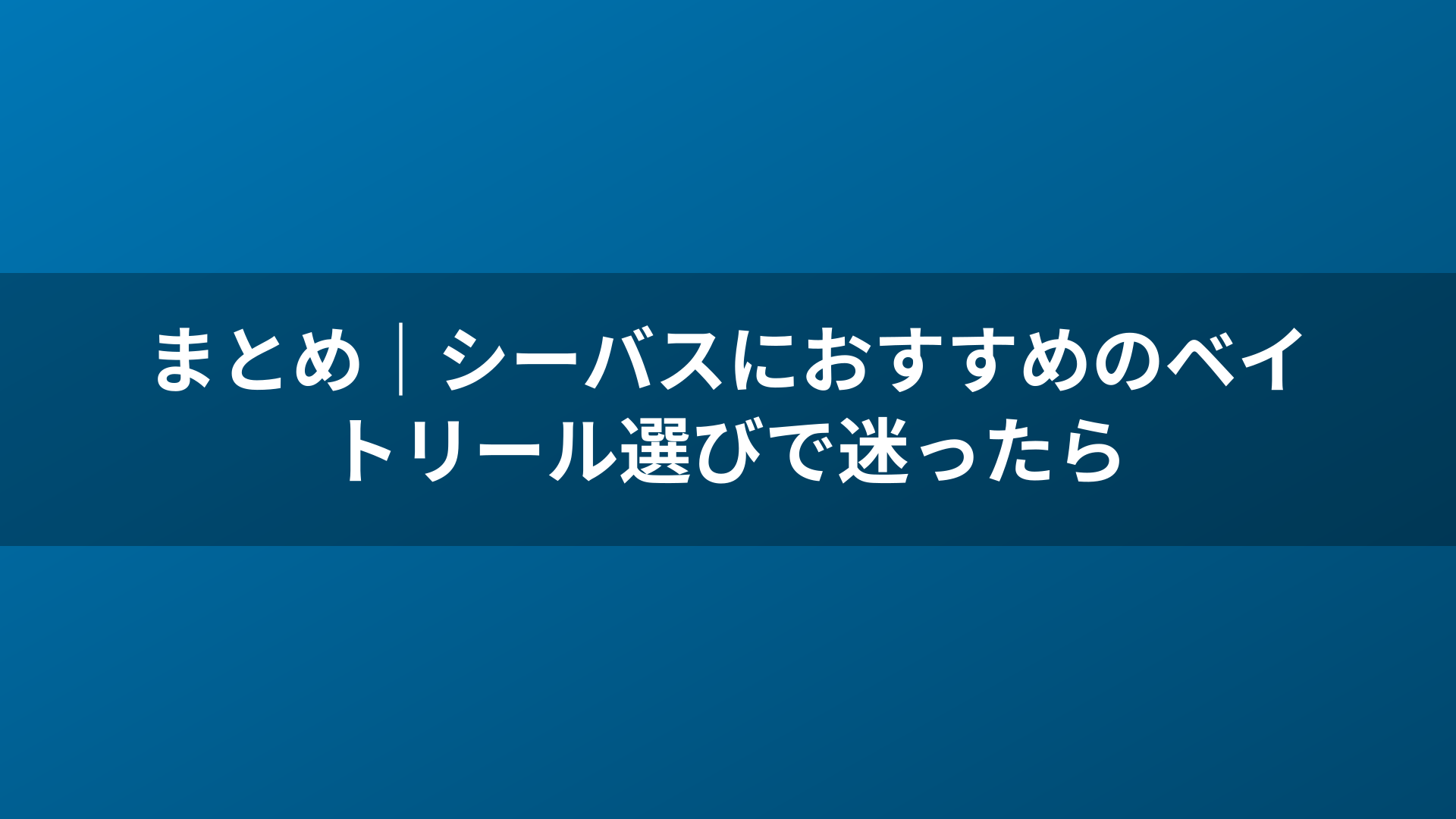 まとめ|シーバスにおすすめのベイトリール選びで迷ったら