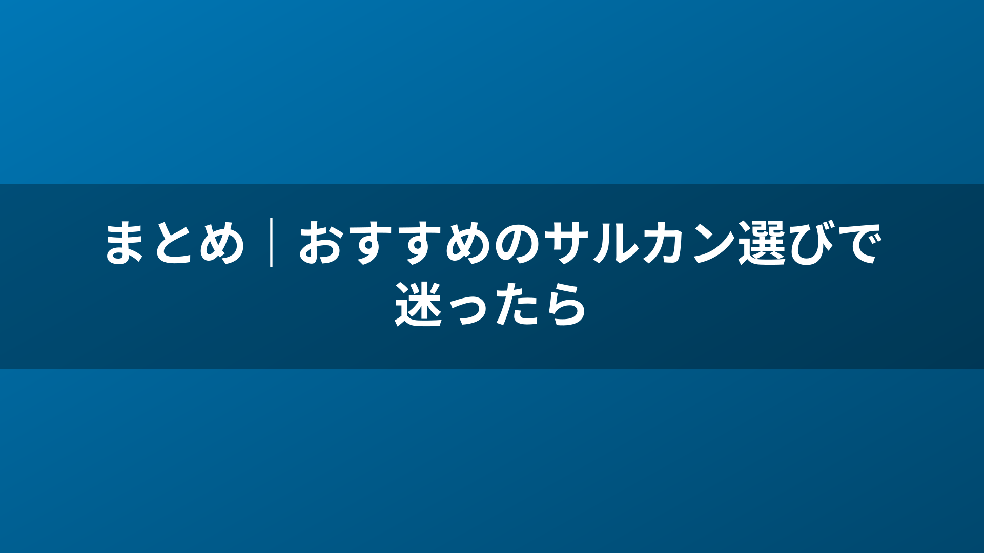 まとめ｜おすすめのサルカン選びで迷ったら