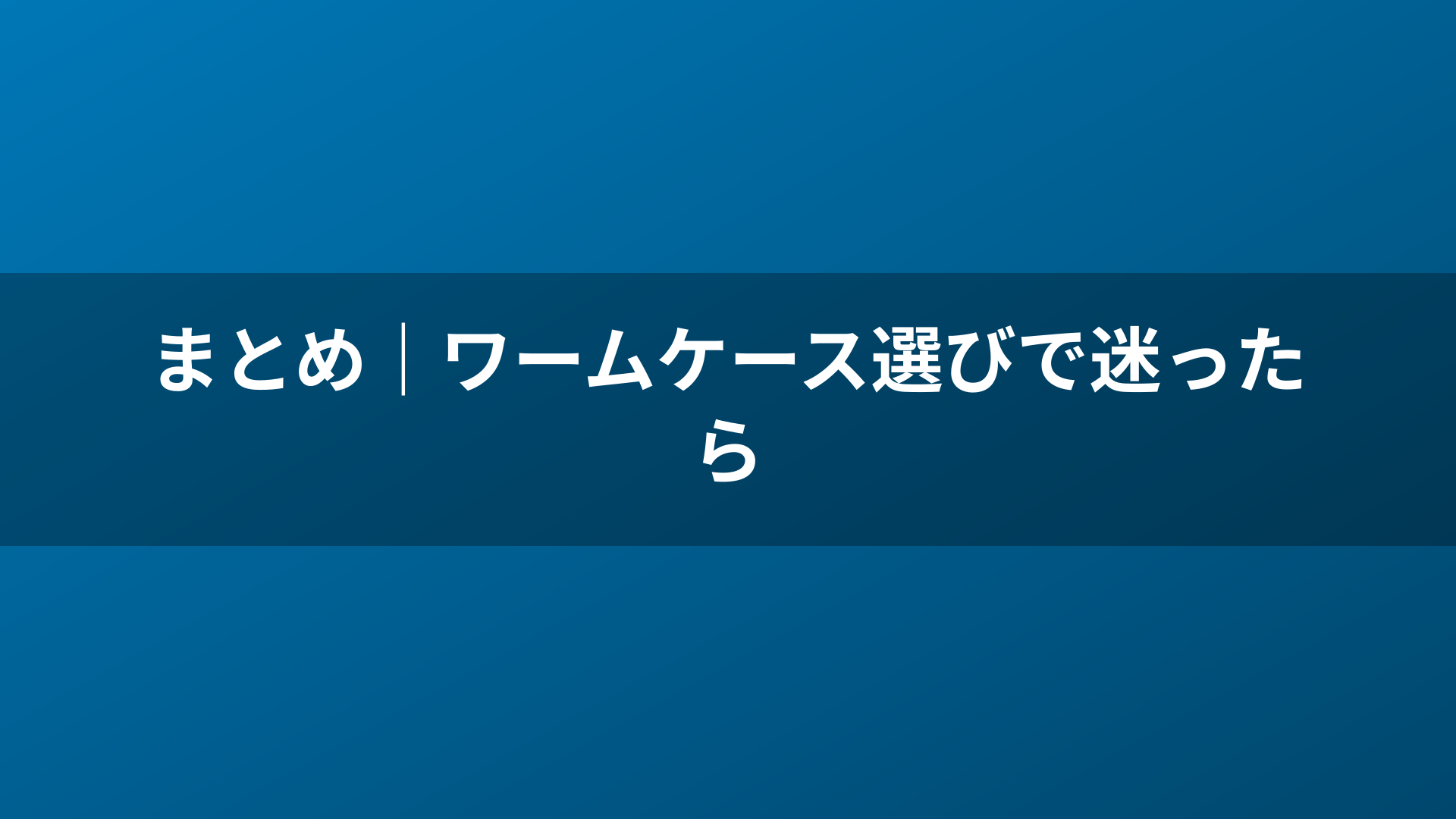 まとめ｜ワームケース選びで迷ったら