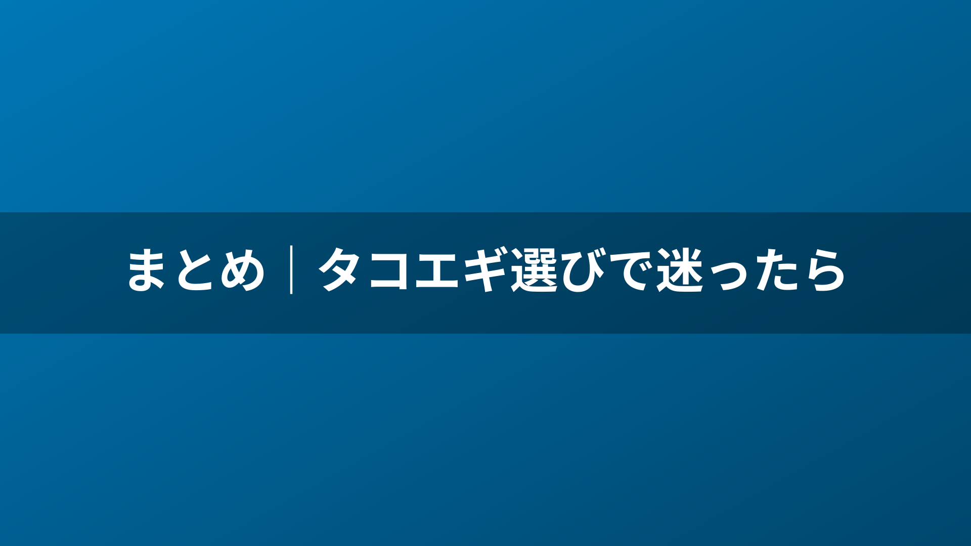 まとめ|タコエギ選びで迷ったら