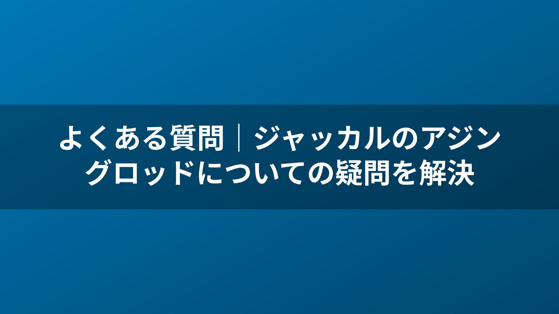 よくある質問｜ジャッカルのアジングロッドについての疑問を解決