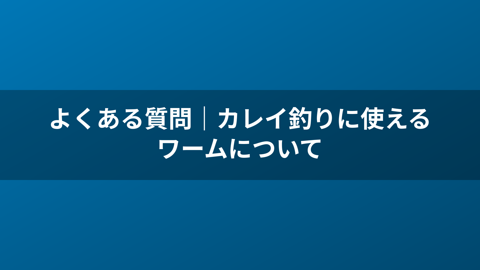 よくある質問｜カレイ釣りに使えるワームについて