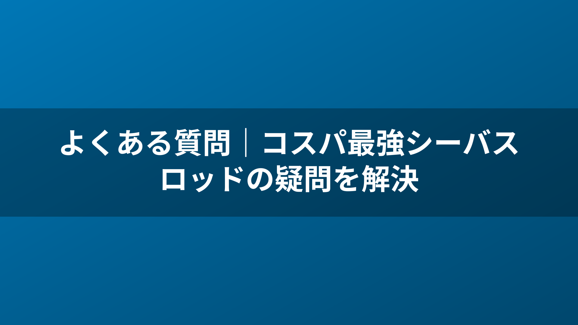 よくある質問｜コスパ最強シーバスロッドの疑問を解決