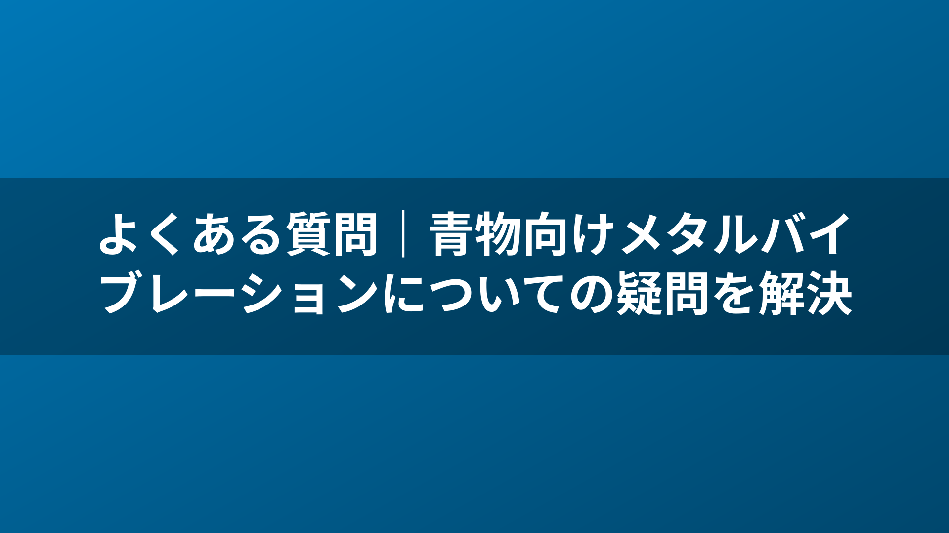 よくある質問｜青物向けメタルバイブレーションについての疑問を解決