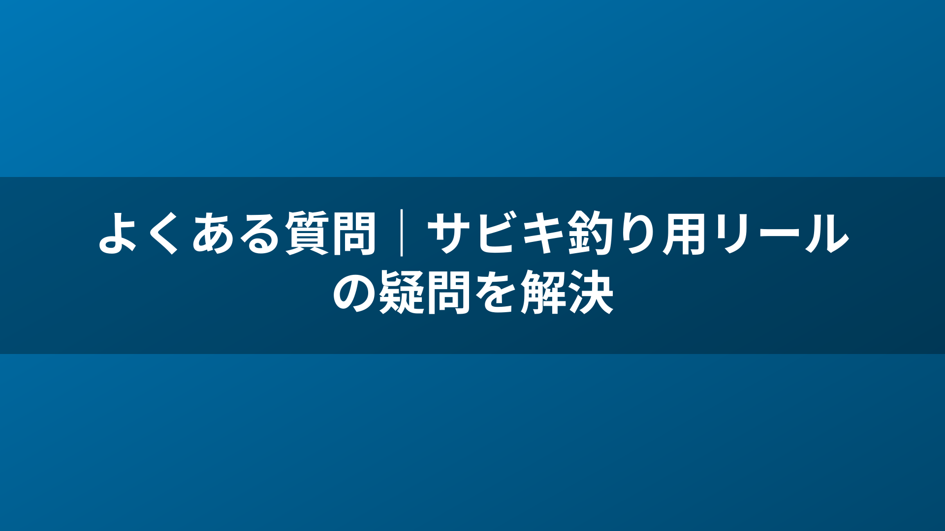 よくある質問|サビキ釣り用リールの疑問を解決