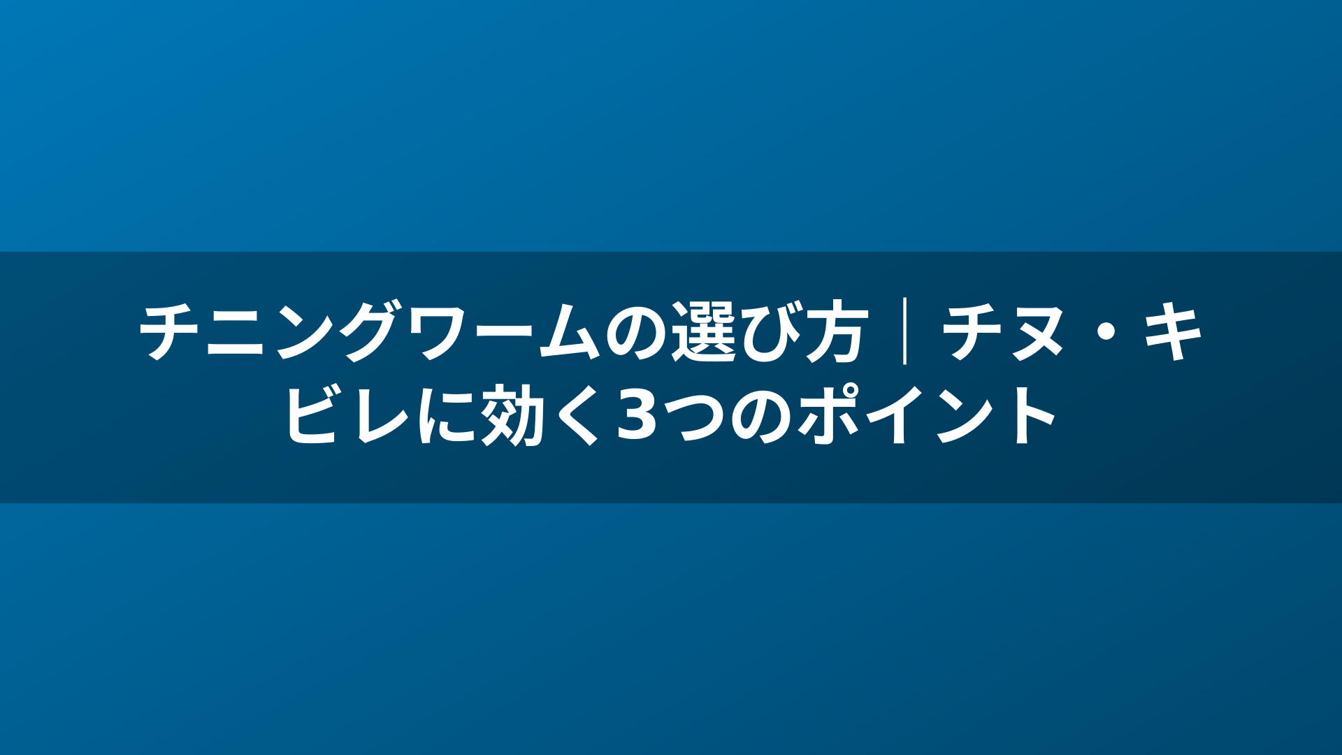 チニングワームの選び方|チヌ・キビレに効く3つのポイント