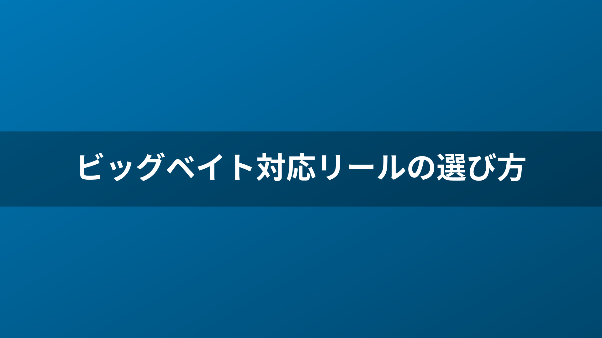 ビッグベイト対応リールの選び方