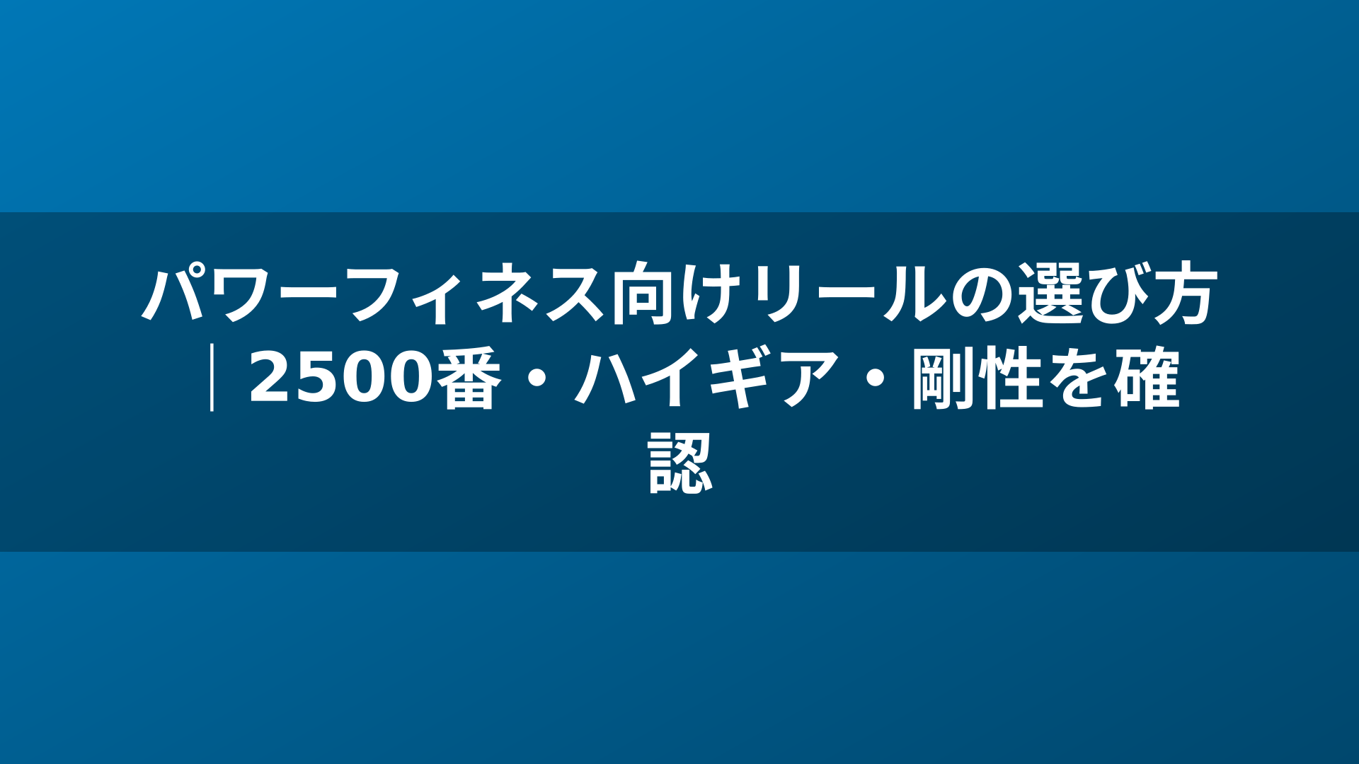 パワーフィネス向けリールの選び方|2500番・ハイギア・剛性を確認