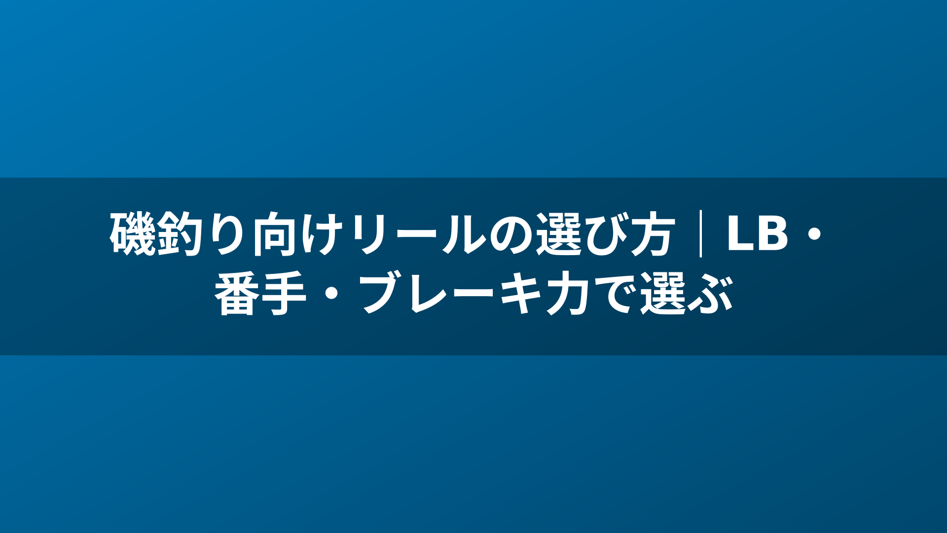 磯釣り向けリールの選び方|LB・番手・ブレーキ力で選ぶ