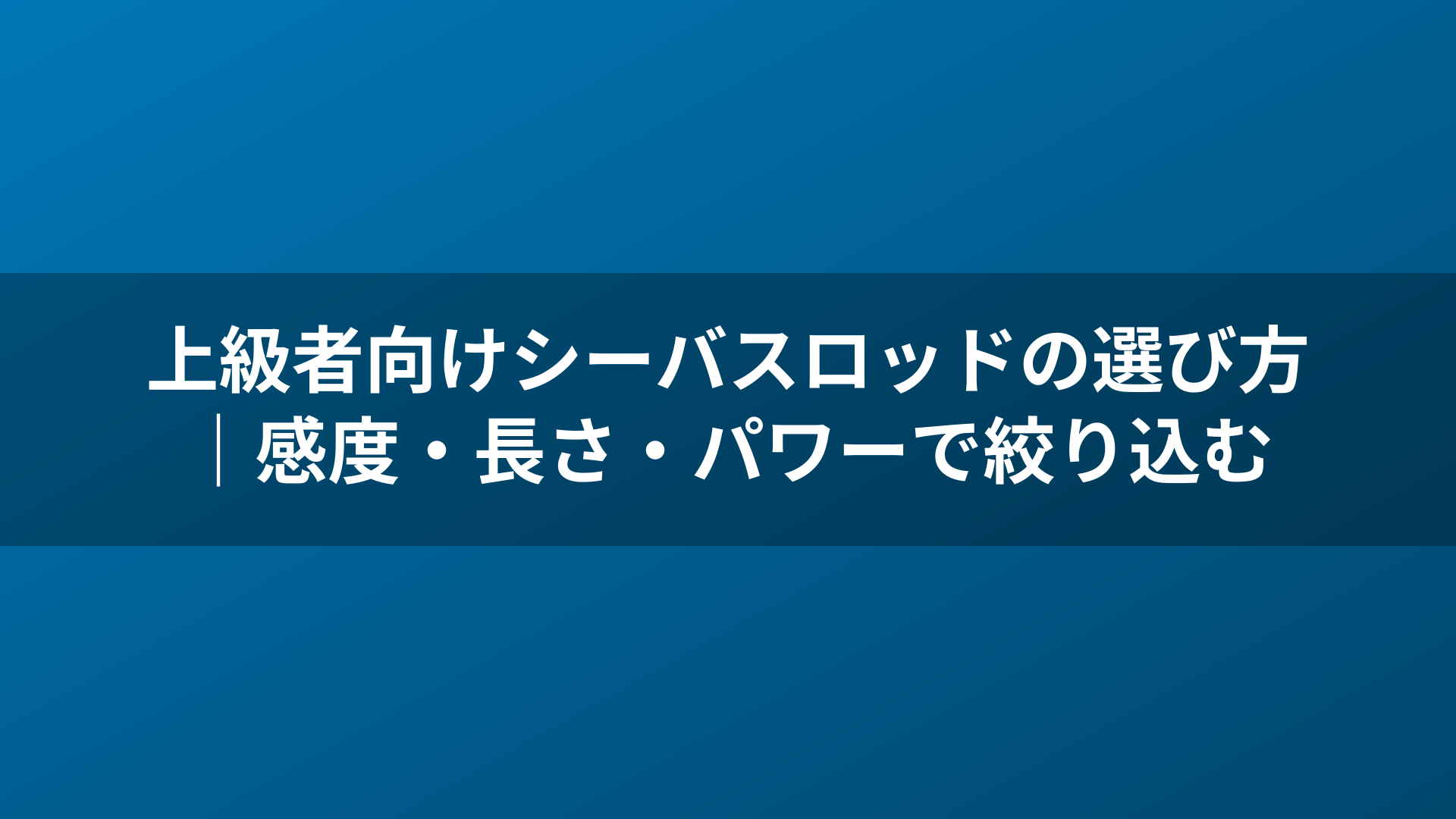 上級者向けシーバスロッドの選び方|感度・長さ・パワーで絞り込む