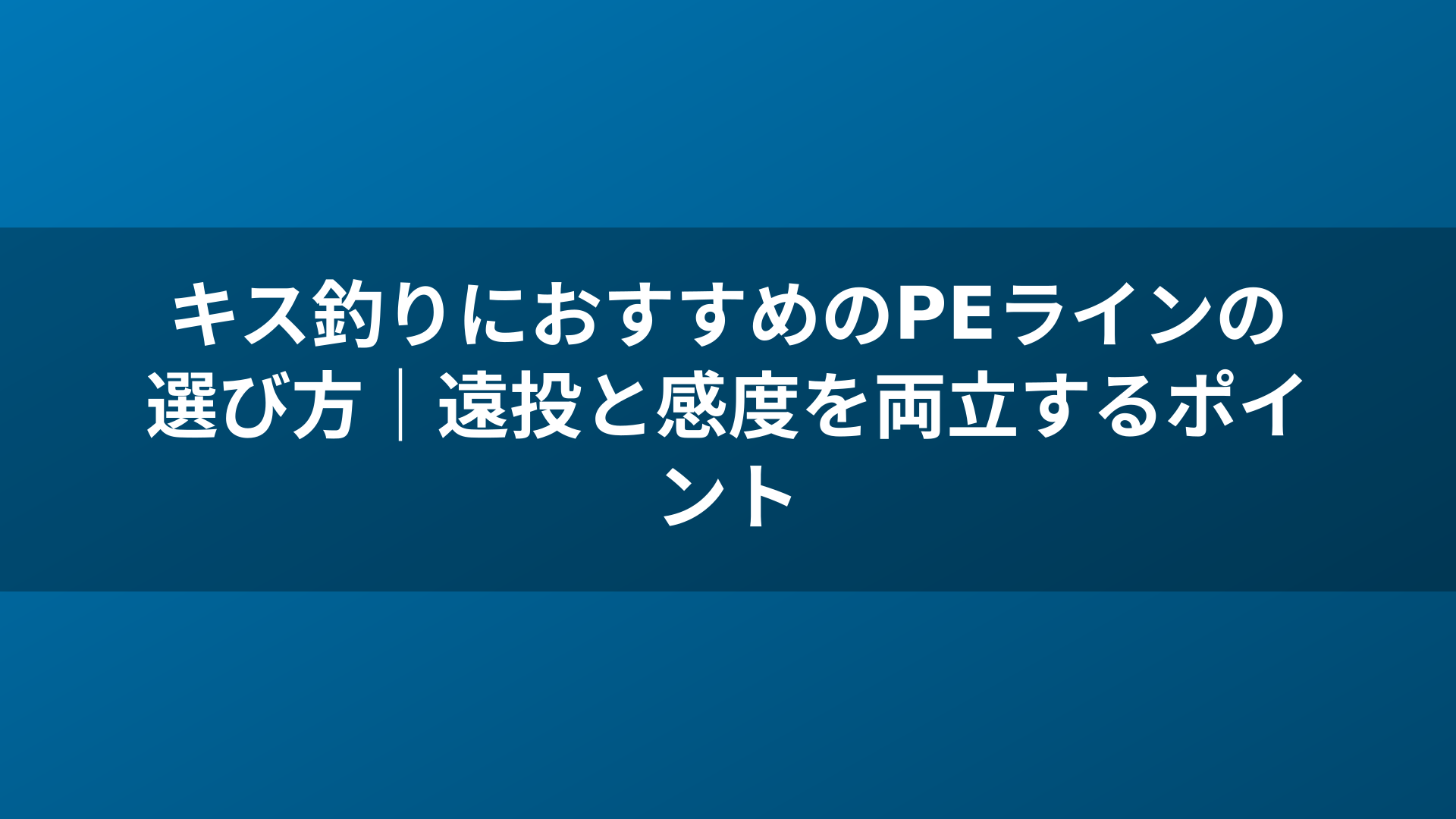 キス釣りにおすすめのPEラインの選び方|遠投と感度を両立するポイント