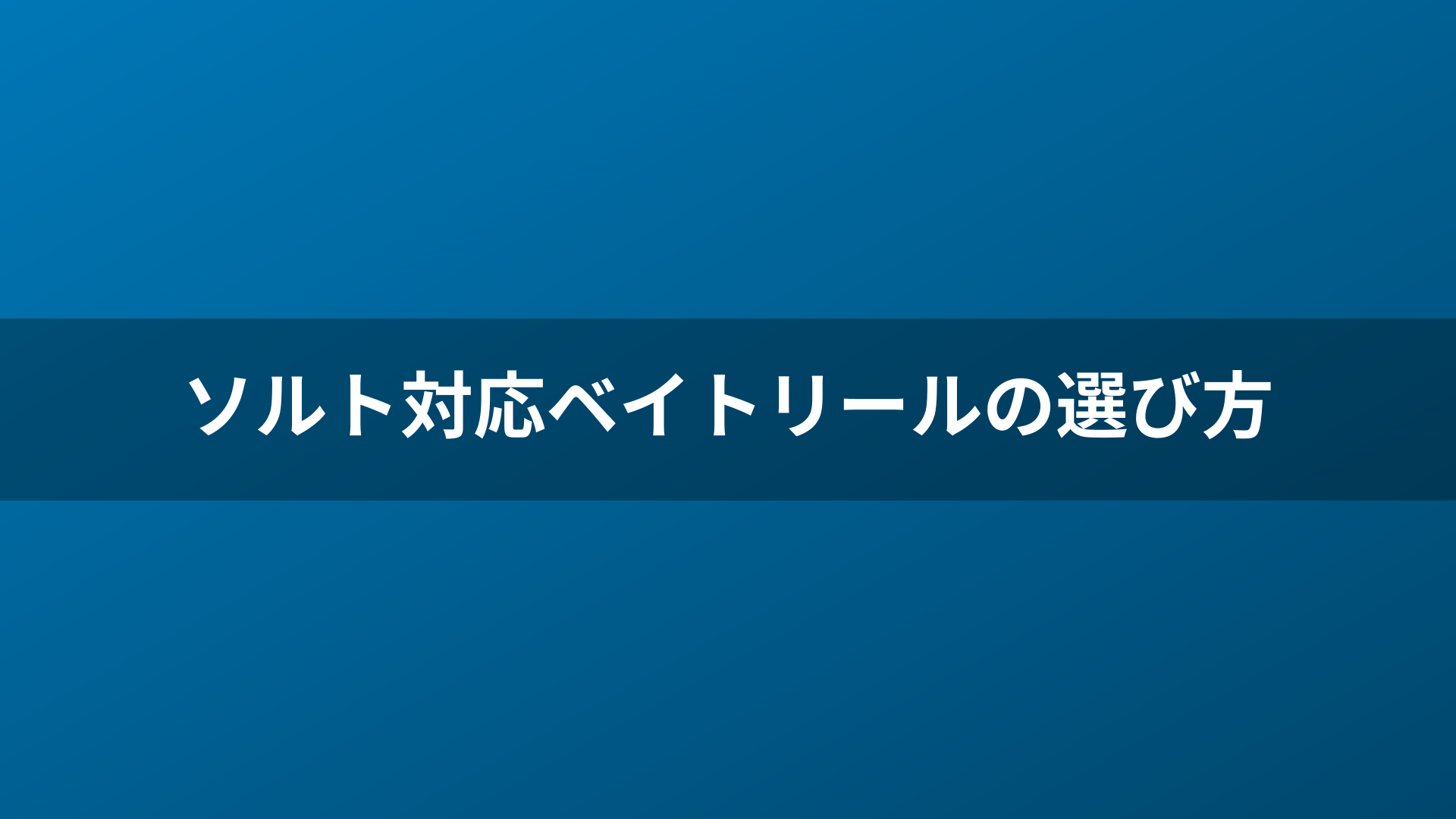 ソルト対応ベイトリールの選び方