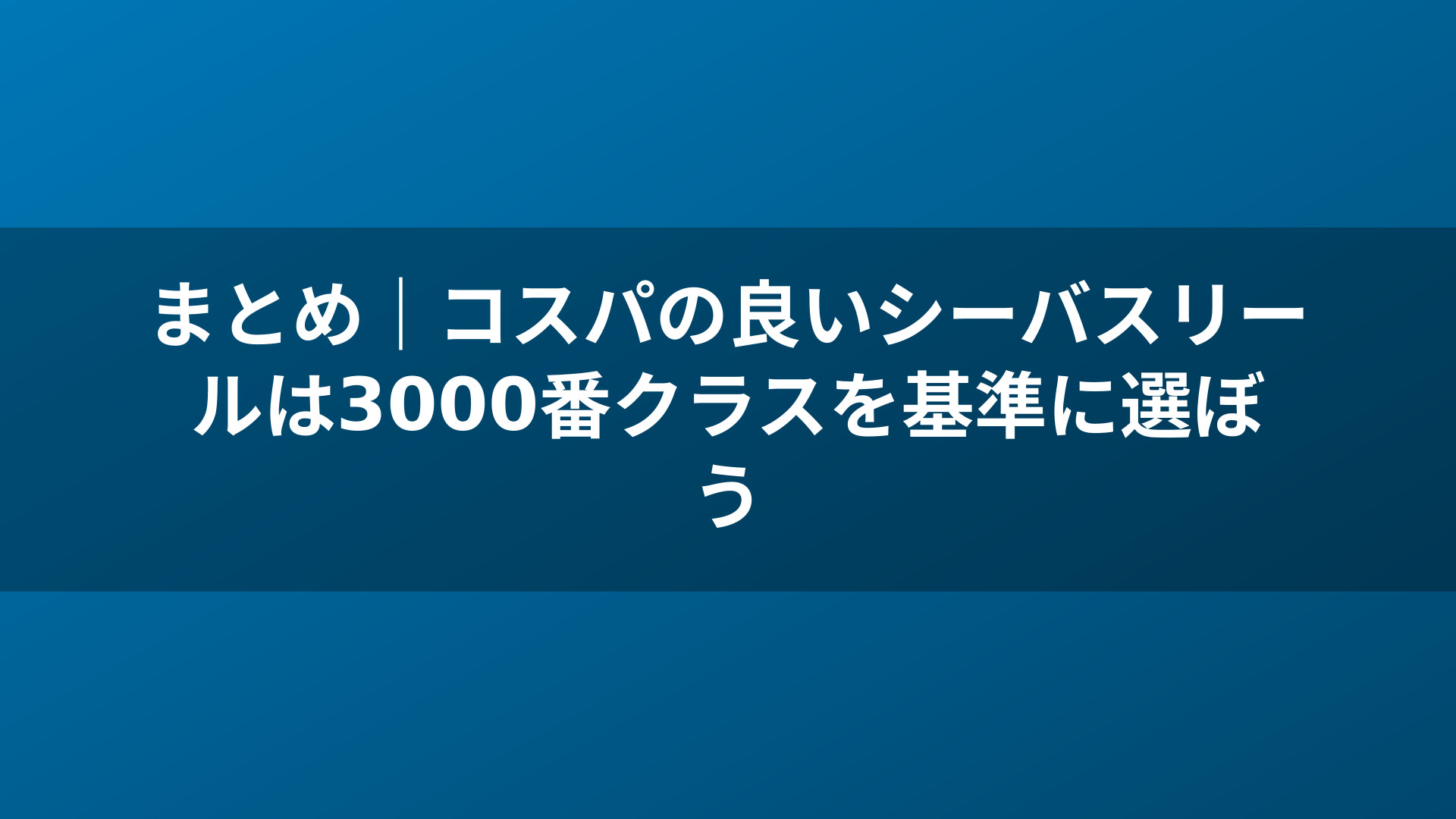 まとめ｜コスパの良いシーバスリールは3000番クラスを基準に選ぼう