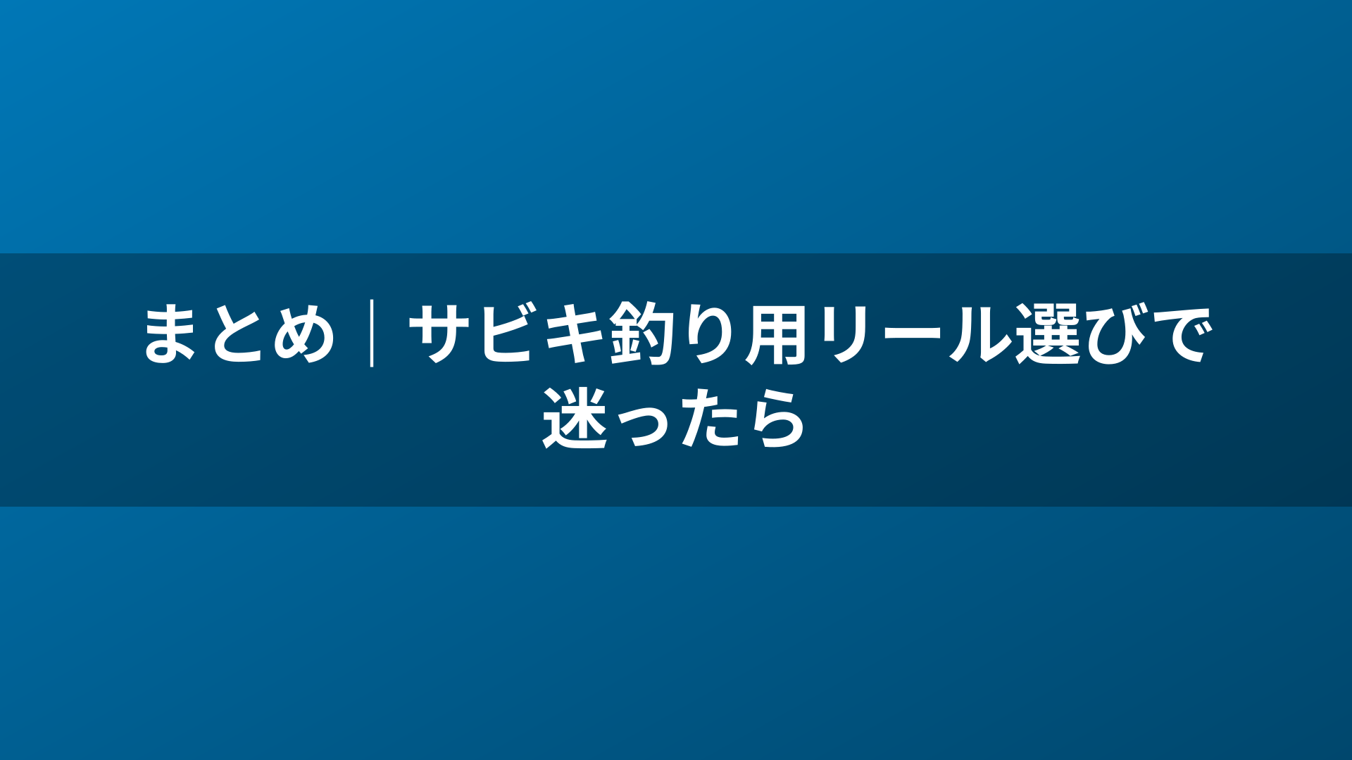 まとめ|サビキ釣り用リール選びで迷ったら
