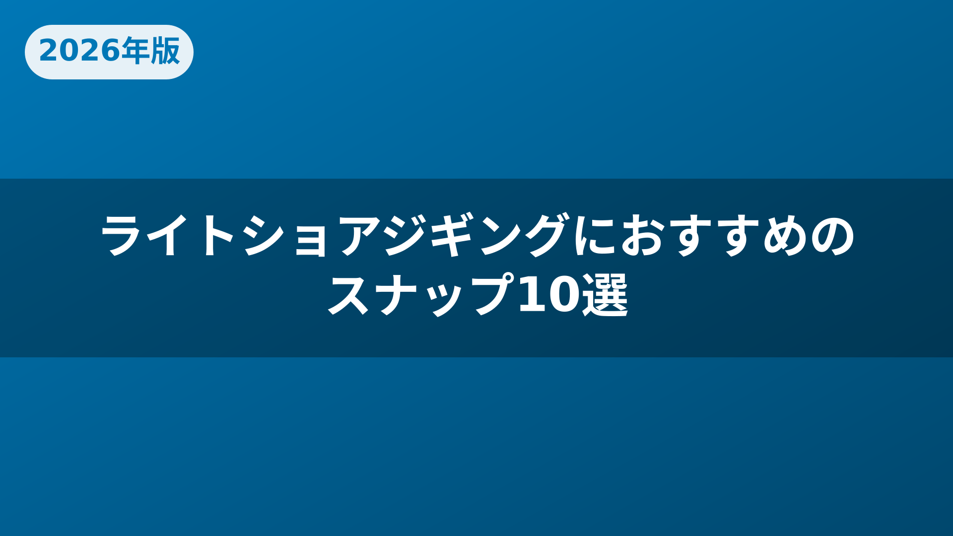 ライトショアジギングにおすすめのスナップ10選