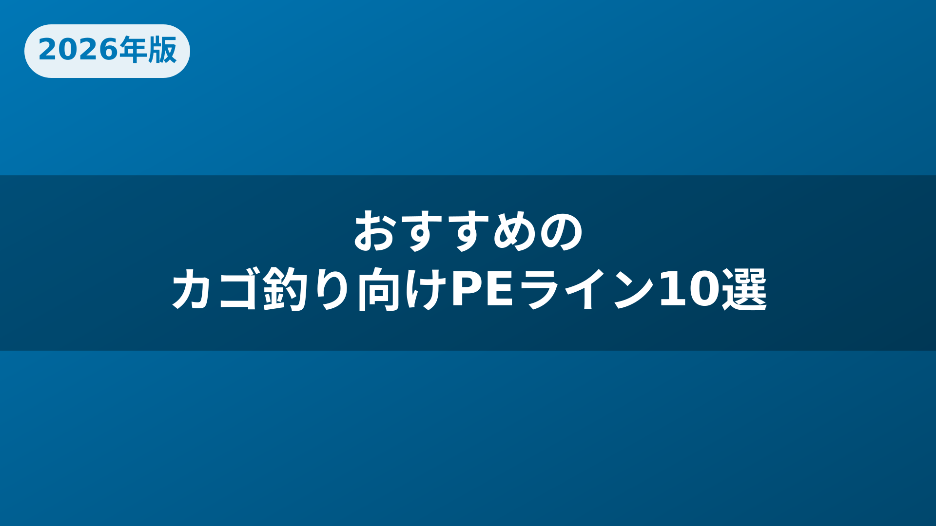 おすすめのカゴ釣り向けPEライン10選