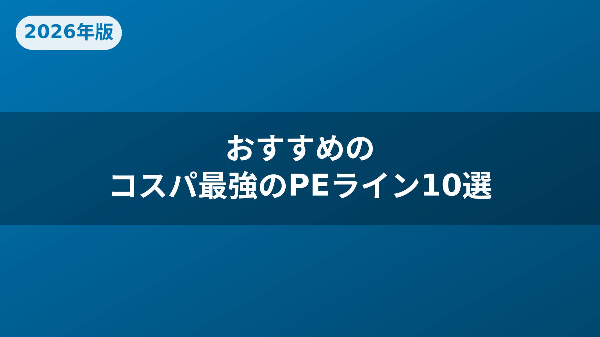 おすすめのコスパ最強のPEライン10選