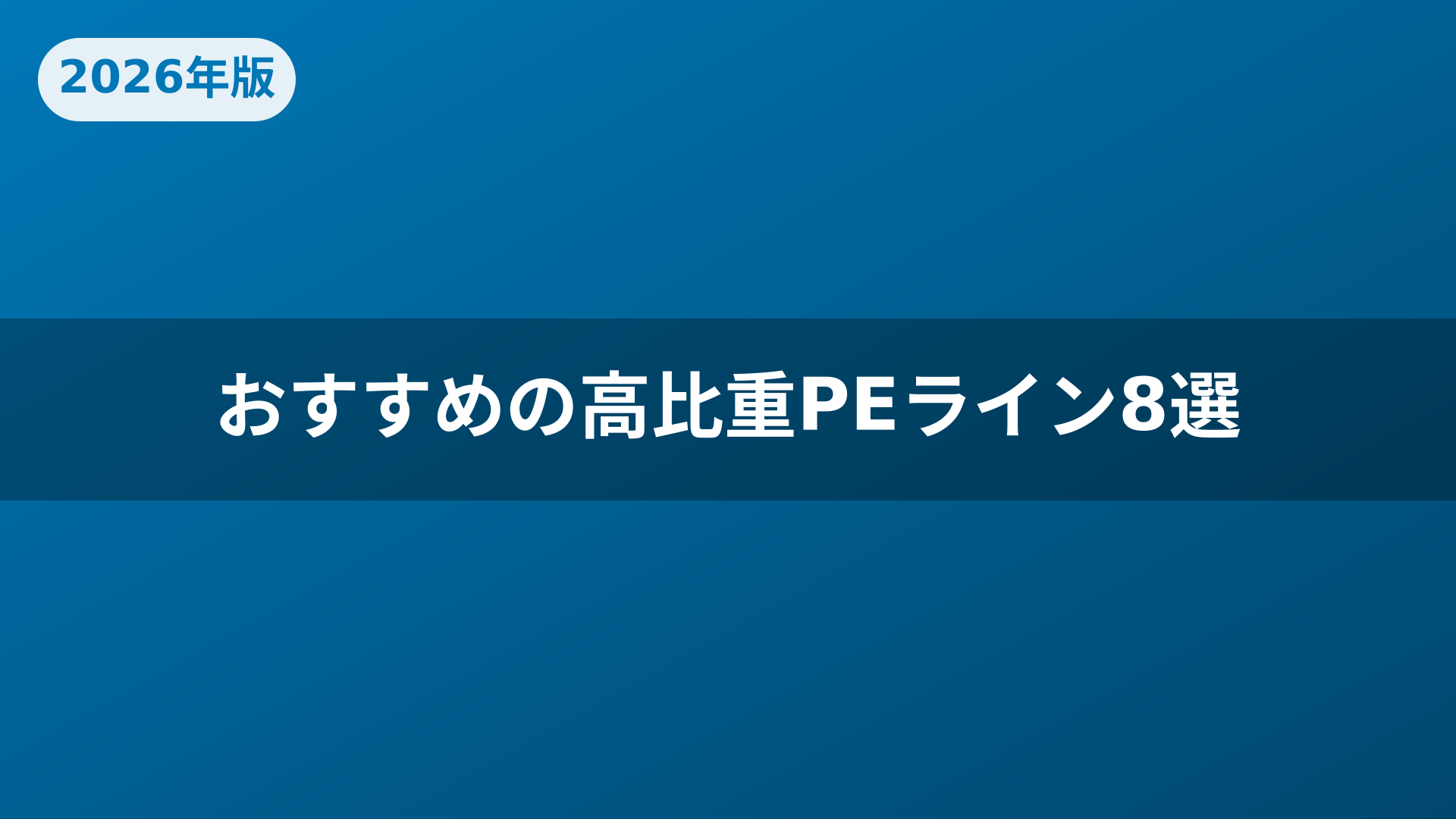 おすすめの高比重PEライン8選